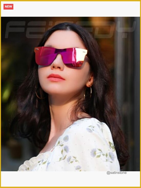 Rimless Mirrored One Piece Lens Sunglasses UV400 Polarized